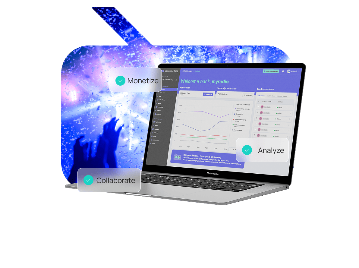 Laptop screen displaying monetization analytics charts and graphs