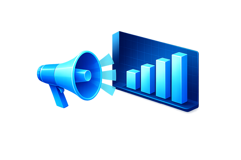 Megaphone indicates the results from using services for campaign & marketing