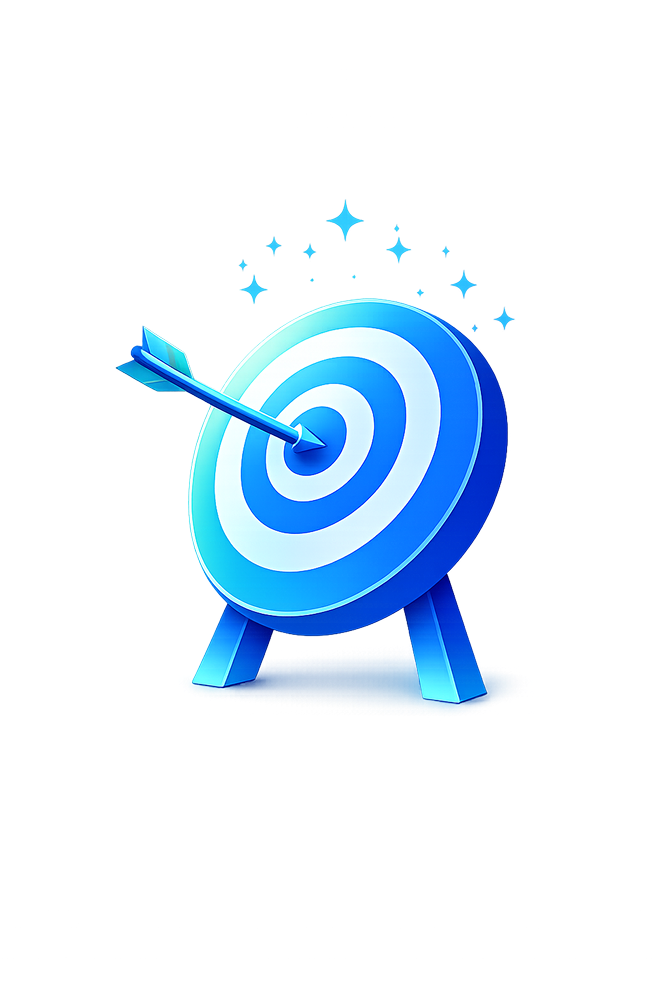 An arrow hitting the center of a target,symbolizing success and growth with looksomething